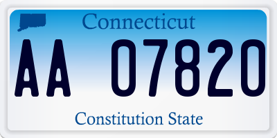 CT license plate AA07820