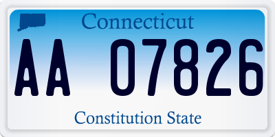 CT license plate AA07826