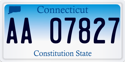 CT license plate AA07827