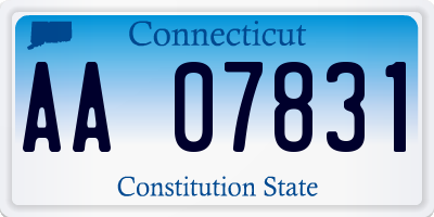 CT license plate AA07831