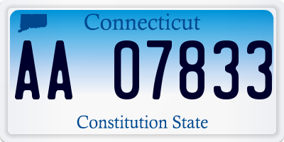 CT license plate AA07833