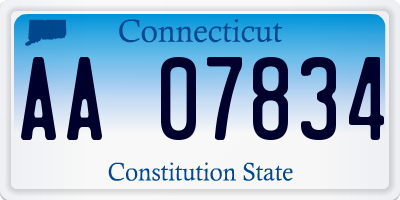 CT license plate AA07834