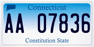 CT license plate AA07836