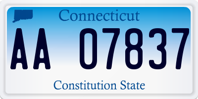 CT license plate AA07837