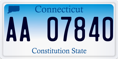 CT license plate AA07840