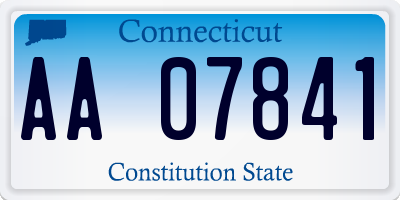 CT license plate AA07841