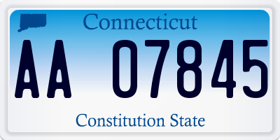 CT license plate AA07845