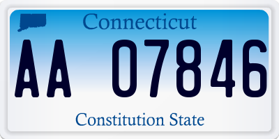 CT license plate AA07846