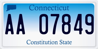 CT license plate AA07849