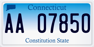 CT license plate AA07850