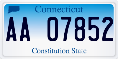 CT license plate AA07852