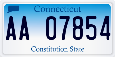 CT license plate AA07854