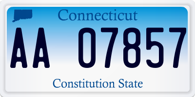 CT license plate AA07857