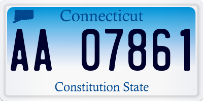 CT license plate AA07861