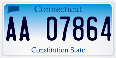 CT license plate AA07864