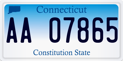 CT license plate AA07865