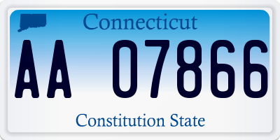 CT license plate AA07866