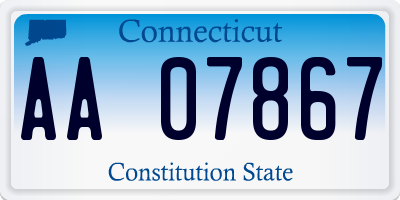 CT license plate AA07867