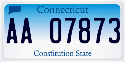 CT license plate AA07873