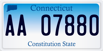 CT license plate AA07880