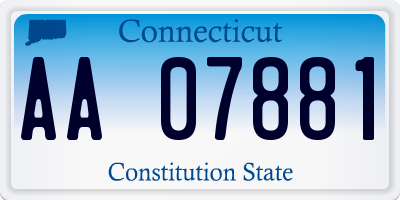 CT license plate AA07881