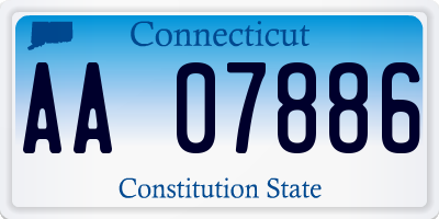 CT license plate AA07886