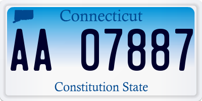 CT license plate AA07887