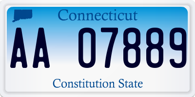 CT license plate AA07889