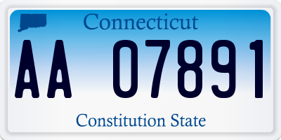 CT license plate AA07891