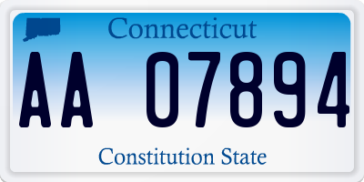 CT license plate AA07894