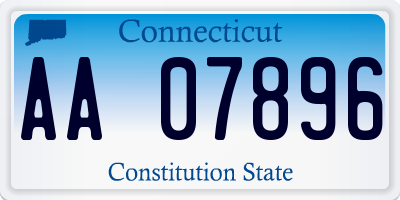 CT license plate AA07896