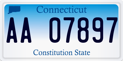 CT license plate AA07897