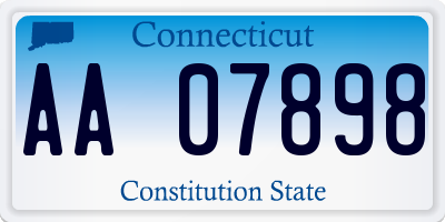 CT license plate AA07898