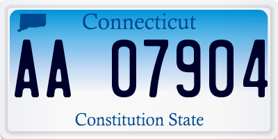 CT license plate AA07904