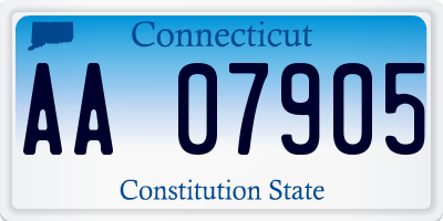 CT license plate AA07905