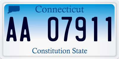 CT license plate AA07911