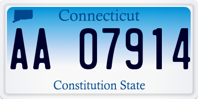 CT license plate AA07914