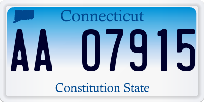 CT license plate AA07915