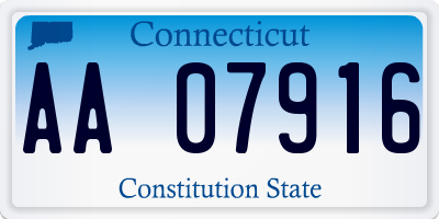 CT license plate AA07916