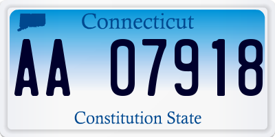 CT license plate AA07918