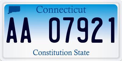 CT license plate AA07921