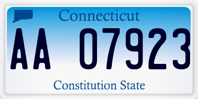 CT license plate AA07923