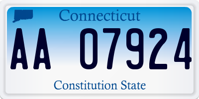 CT license plate AA07924