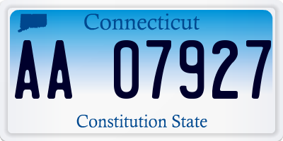 CT license plate AA07927