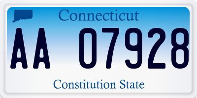 CT license plate AA07928