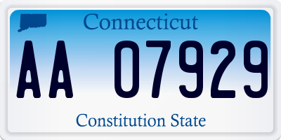 CT license plate AA07929