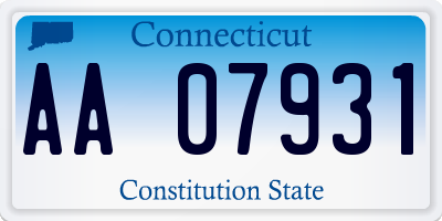 CT license plate AA07931