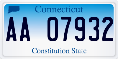 CT license plate AA07932