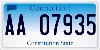 CT license plate AA07935