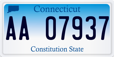 CT license plate AA07937